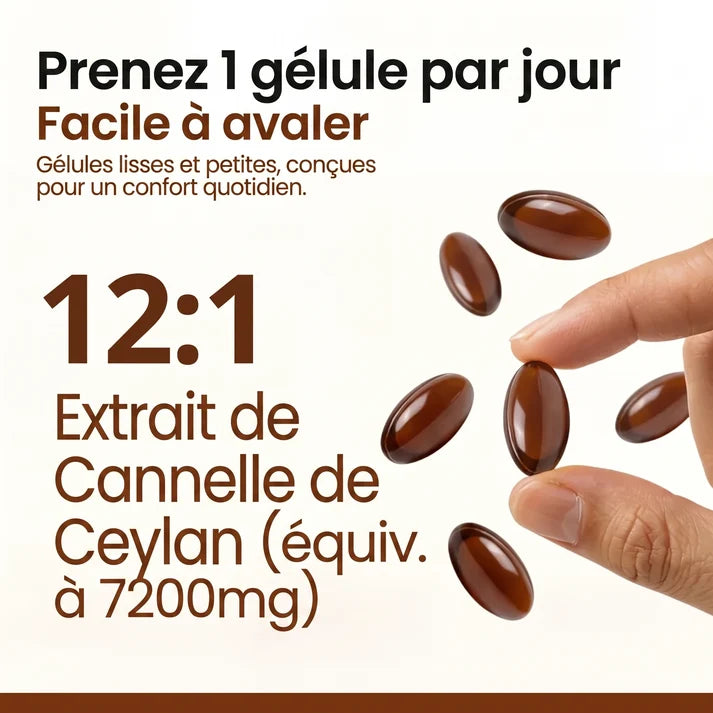 CeylanGlyco™–Stabilisez votre glycémie naturellement avec 7200 mg de vraie cannelle de Ceylan + Huile MCT